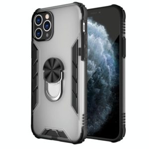 For iPhone 11 Pro Magnetic Frosted PC + Matte TPU Shockproof Casewith Ring Holder (Milky White) (OEM)