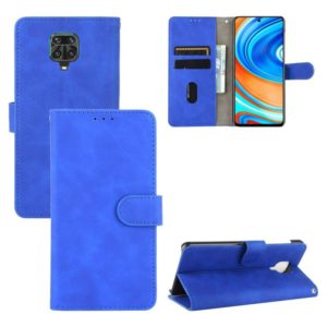 For Xiaomi Redmi Note 9S Solid Color Skin Feel Magnetic Buckle Horizontal Flip Calf Texture PU Leather Case with Holder & Card Slots & Wallet(Blue) (OEM)
