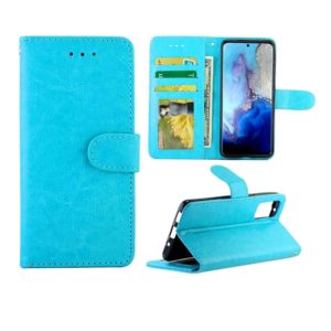 For Galaxy S20 Crazy Horse Texture Leather Horizontal Flip Protective Case with Holder & Card Slots & Wallet & Photo Frame(Baby Blue) (OEM)