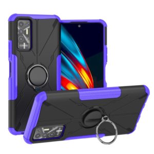 For Tecno Pova 2 Armor Bear Shockproof PC + TPU Phone Protective Case with Ring Holder(Purple) (OEM)