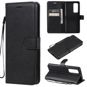 For OPPO Reno5 Pro+ 5G / Find X3 Neo Solid Color Horizontal Flip Protective Leather Case with Holder & Card Slots & Wallet & Photo Frame & Lanyard(Black) (OEM)