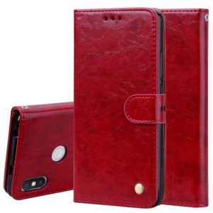 Business Style Oil Wax Texture Horizontal Flip Leather Case for Xiaomi Redmi S2, with Holder & Card Slots & Wallet (Red) (OEM)