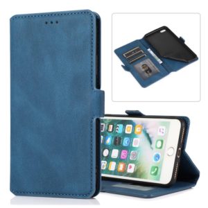 For iPhone 8 Plus / 7 Plus Retro Magnetic Closing Clasp Horizontal Flip Leather Case with Holder & Card Slots & Photo Frame & Wallet(Navy Blue) (OEM)