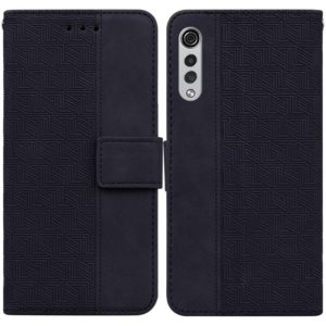 For LG Velvet / G9 5G / 4G Geometric Embossed Leather Phone Case(Black) (OEM)