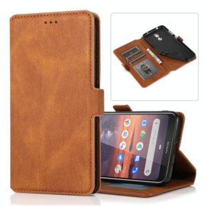 For Nokia 3.2 Retro Magnetic Closing Clasp Horizontal Flip Leather Case with Holder & Card Slots & Photo Frame & Wallet(Brown) (OEM)