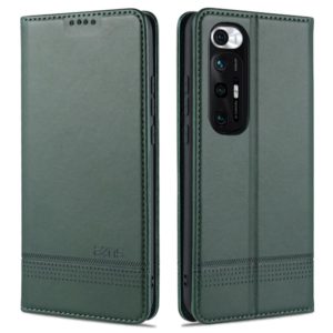 For Xiaomi Mi 10S AZNS Magnetic Calf Texture Horizontal Flip Leather Case with Card Slots & Holder & Wallet(Dark Green) (AZNS) (OEM)