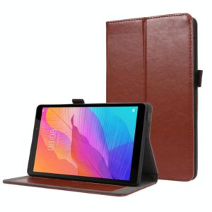For Huawei MatePad T8 Crazy Horse Texture Horizontal Flip Leather Case with 2-folding Holder & Card Slot(Brown) (OEM)