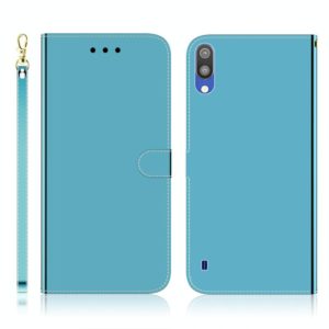 For Galaxy A10 / M10 Imitated Mirror Surface Horizontal Flip Leather Case with Holder & Card Slots & Wallet & Lanyard(Blue) (OEM)