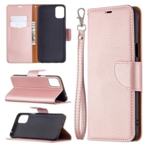 For LG K42 Litchi Texture Pure Color Horizontal Flip Leather Case with Holder & Card Slots & Wallet & Lanyard(Rose Gold) (OEM)