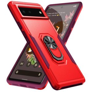 For Google Pixel 6 Pioneer Armor Heavy Duty PC + TPU Holder Phone Case(Red) (OEM)