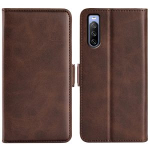 For Sony Xperia 10 IV Dual-side Magnetic Buckle Horizontal Flip Leather Phone Case(Brown) (OEM)
