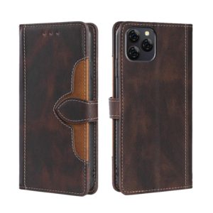 For Blackview A95 Stitching Skin Feel Magnetic Buckle Horizontal Flip PU Leather Case(Brown) (OEM)