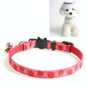 Pet Webbing Fruit Cat Collar With Fruit Accessories Bell Pet Collar, Size:1x28cm(Watermelon) (OEM)