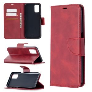 For Oppo A72 / A52 / A92 Retro Lambskin Texture Pure Color Horizontal Flip PU Leather Case with Holder & Card Slots & Wallet & Lanyard(Red) (OEM)