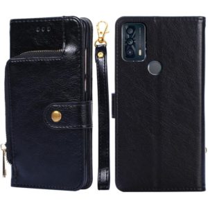 For TCL 20B Zipper Bag Leather Phone Case(Black) (OEM)