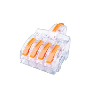 10 PCS Multi-Function Branch Wire Butt Copper Wire Quick Connection Terminal, Model: F14 Orange Handle One in Four Out (OEM)