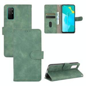 For Huawei Honor 30S Solid Color Skin Feel Magnetic Buckle Horizontal Flip Calf Texture PU Leather Case with Holder & Card Slots & Wallet(Green) (OEM)