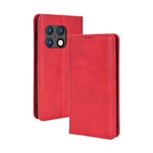 For OnePlus 10 Pro 5G Magnetic Buckle Retro Texture Leather Phone Case(Red) (OEM)