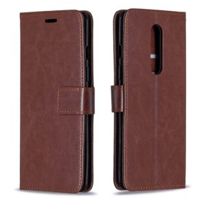 For OnePlus 8 Crazy Horse Texture Horizontal Flip Leather Case with Holder & Card Slots & Wallet & Photo Frame(Brown) (OEM)
