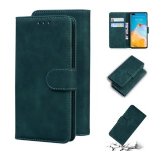 For Huawei P40 Skin Feel Pure Color Flip Leather Phone Case(Green) (OEM)