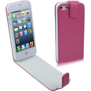 Vertical Flip Soft Leather Case for iPhone 5 & 5s & SE & SE(Magenta) (OEM)
