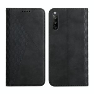 For Sony Xperia 10 III Diamond Splicing Skin Feel Magnetic Leather Phone Case(Black) (OEM)
