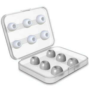 12 PCS Wireless Earphone Replaceable Silicone + Memory Foam Ear Cap Earplugs for AirPods Pro, with Storage Box(White + Grey) (OEM)