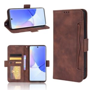 For Huawei nova 9 Skin Feel Calf Pattern Horizontal Flip Leather Phone Case with Holder & Card Slots & Photo Frame(Brown) (OEM)