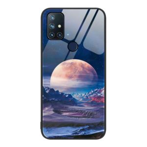 For OnePlus Nord N10 5G Colorful Painted Glass Phone Case(Moon Hill) (OEM)