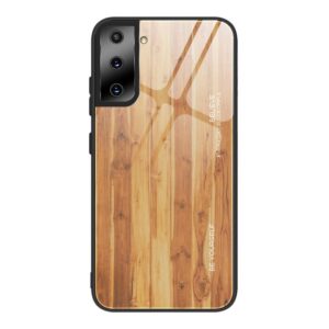For Samsung Galaxy S21 5G Wood Grain Glass Protective Case(M03) (OEM)