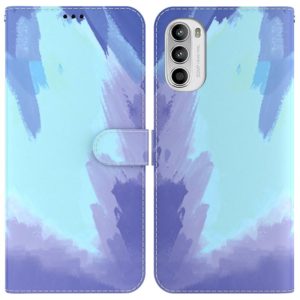 For Motorola Moto G52 Watercolor Pattern Horizontal Flip Leather Phone Case(Winter Snow) (OEM)