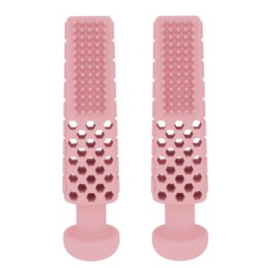 Washing Board Toothpaste Shape Bite Toys TPR Dog Teething Stick(Pink) (OEM)