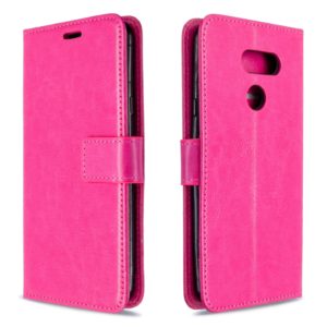 For LG K40S Crazy Horse Texture Horizontal Flip Leather Case with Holder & Card Slots & Wallet & Photo Frame(Rose) (OEM)
