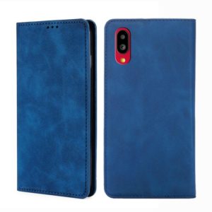 For Sharp Simple Sumaho 6 A201SH Skin Feel Magnetic Horizontal Flip Leather Phone Case(Blue) (OEM)