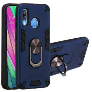 For Samsung Galaxy A40 2 in 1 Armour Series PC + TPU Protective Case with Ring Holder(Sapphire Blue) (OEM)