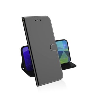 For LG Velvet Lmitated Mirror Surface Horizontal Flip Leather Case with Holder & Card Slots & Wallet & Lanyard(Black) (OEM)