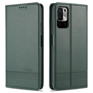 For Xiaomi Poco M3 Pro 5G AZNS Magnetic Calf Texture Horizontal Flip Leather Case with Card Slots & Holder & Wallet(Dark Green) (AZNS) (OEM)
