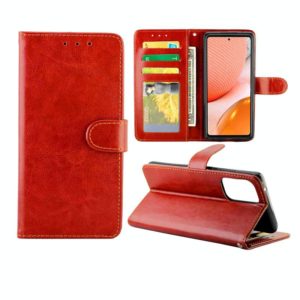 For Samsung Galaxy A72 5G / 4G Crazy Horse Texture Leather Horizontal Flip Protective Case with Holder & Card Slots & Wallet & Photo Frame(Brown) (OEM)