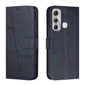 For Infinix Hot 11 Stitching Calf Texture Buckle Leather Phone Case(Blue) (OEM)