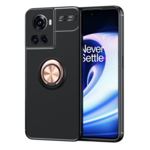 For OnePlus Ace Metal Ring Holder TPU Phone Case(Black Rose Gold) (OEM)