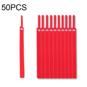 50 PCS Needle Shape Self-adhesive Data Cable Organizer Colorful Bundles 10 x 130mm(Red) (OEM)