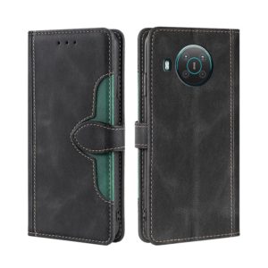 For Nokia X10 / X20 Skin Feel Straw Hat Magnetic Buckle Leather Phone Case(Black) (OEM)