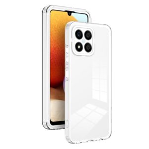 For Honor X8 3 in 1 Clear TPU Color PC Frame Phone Case(White) (OEM)