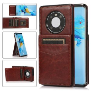For Huawei Mate 40 Solid Color PC + TPU Protective Case with Holder & Card Slots(Brown) (OEM)