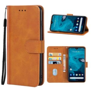 Leather Phone Case For Kyocera Android One S9 / Digno SANGA Edition(Brown) (OEM)