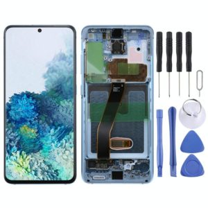 Original Dynamic AMOLED Material LCD Screen and Digitizer Full Assembly with Frame for Samsung Galaxy S20 4G SM-G980(Blue) (OEM)
