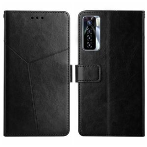 For Tecno Camon 17 Pro HT01 Y-shaped Pattern Flip Leather Phone Case(Black) (OEM)