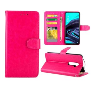 For OPPO Reno2 Crazy Horse Texture Leather Horizontal Flip Protective Case with Holder & Card Slots & Wallet & Photo Frame(Magenta) (OEM)