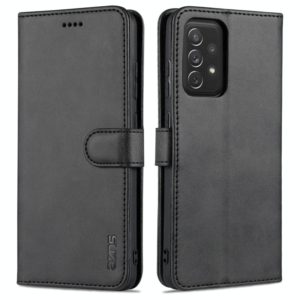 For Samsung Galaxy A72 5G / 4G AZNS Skin Feel Calf Texture Horizontal Flip Leather Case with Card Slots & Holder & Wallet(Black) (AZNS) (OEM)