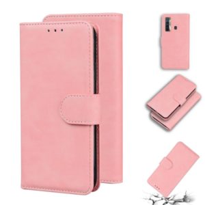 For Tecno Camon 17 Skin Feel Pure Color Flip Leather Phone Case(Pink) (OEM)